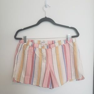 Madewell Bedtime Pajama Shorts in Rainbow Stripe